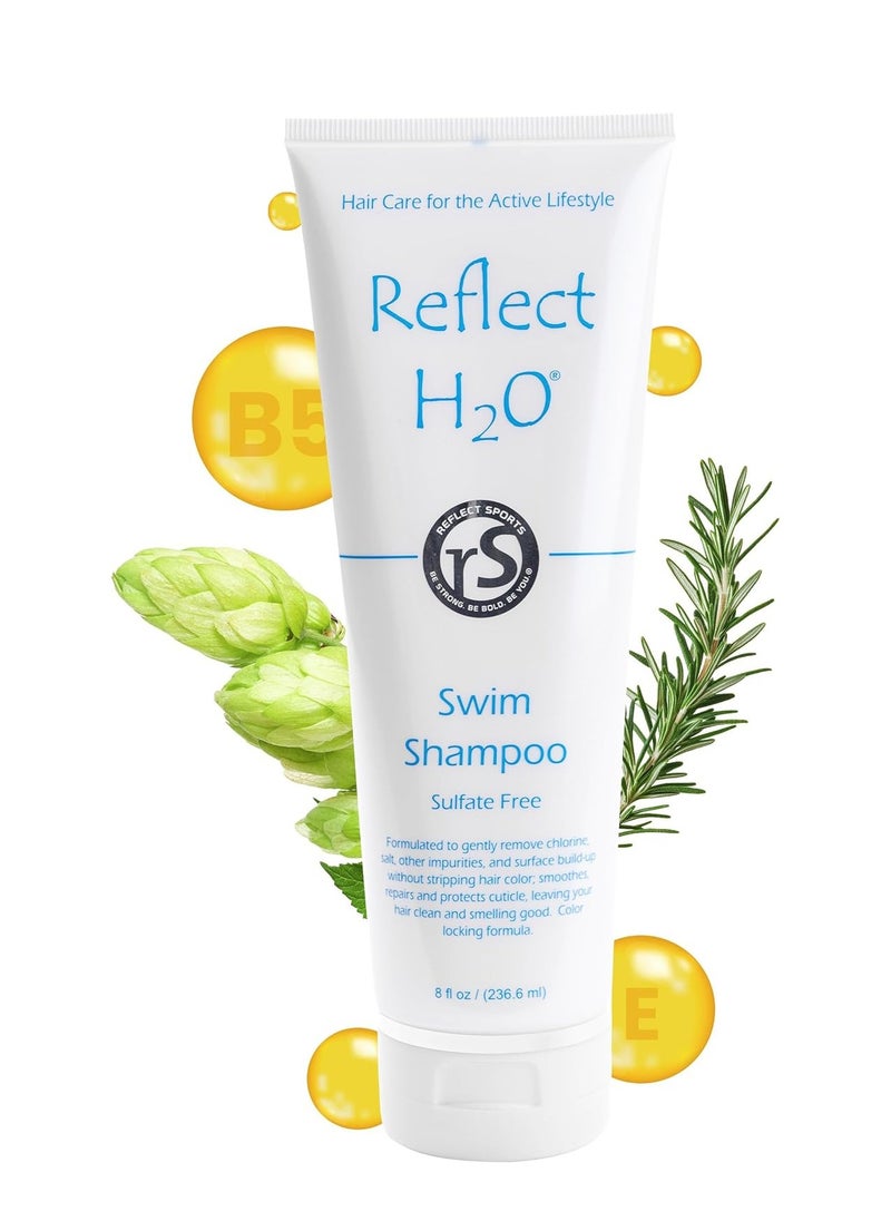 Reflect Sports Reflect HշO Swim Shampoo - Sulfate-Free Copper & Chlorine Hair Protection with Keratin, Vitamin E & B5 for Green Hair & Fading - Chlorine Removal Shampoo for Swimmers of All Hair Types - 8oz  - Image 1