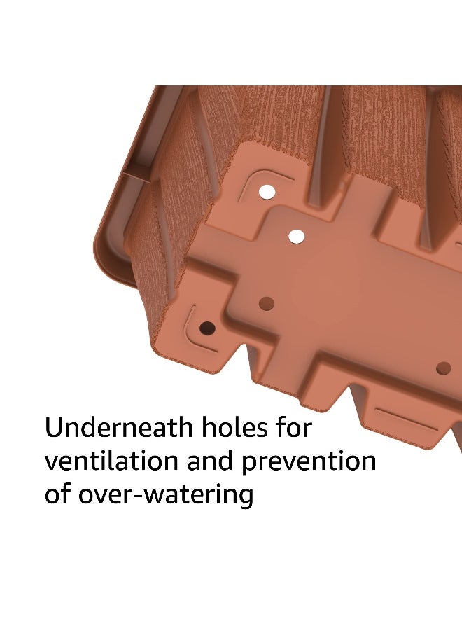 Cosmoplast - 24" Cedargrain Rectangular Planter with Tray (Terracotta) - Image 1