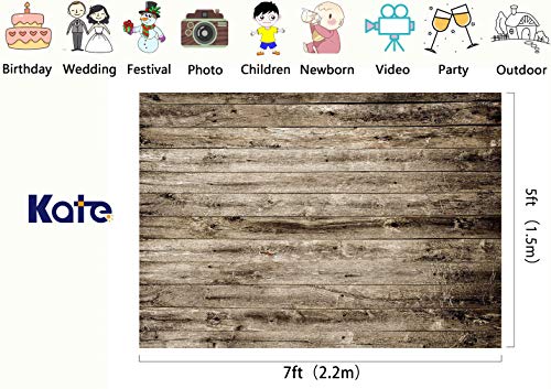Kate 7x5ft Microfiber Rustic Wood Texture Backdrops for Photoshoot Vintage Wooden Wall Photo Background Adults Kids Portrait Backdrop Props - Image 2