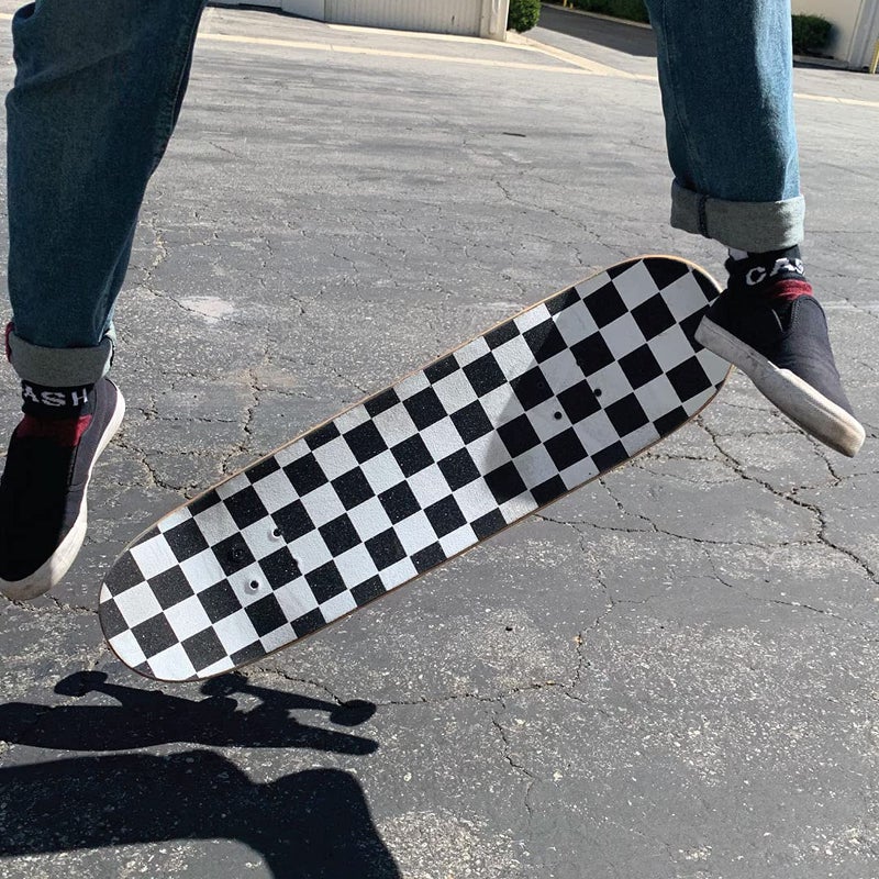Black Widow BlackWidow Skateboard Grip Tape 9" x 33" Longboard Cruiser Grip Tape, and Scooter Griptape, Non Slip Skate Board Grip Tape Ease to Apply - Checker  - Image 5