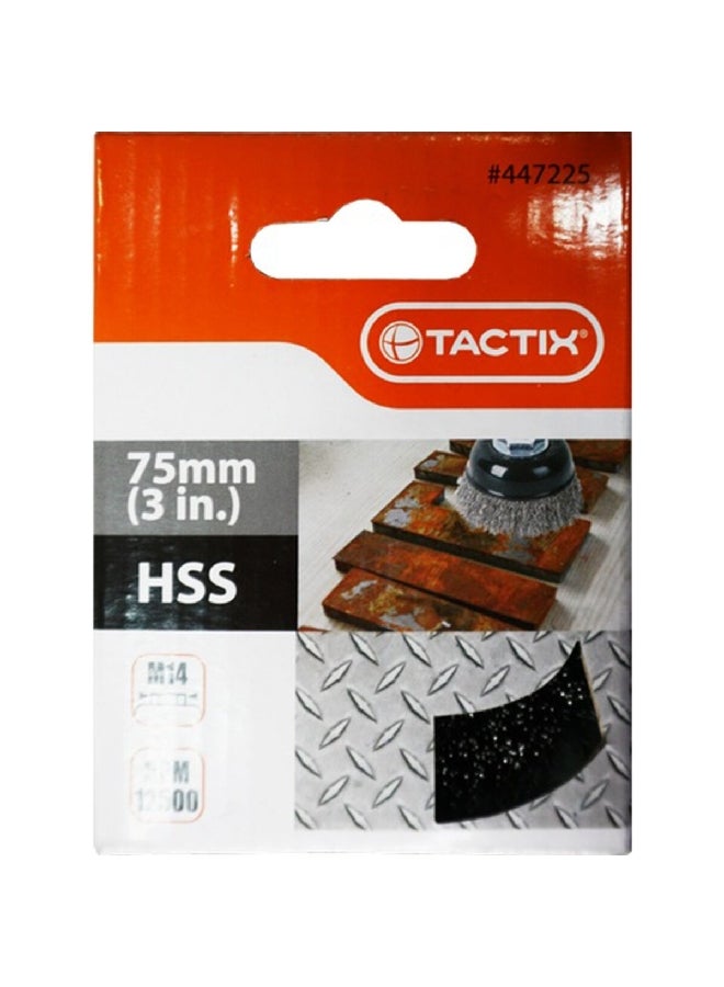 Tactix M14 Crimped Cup Brush Black 75 mm 447225 - Image 3