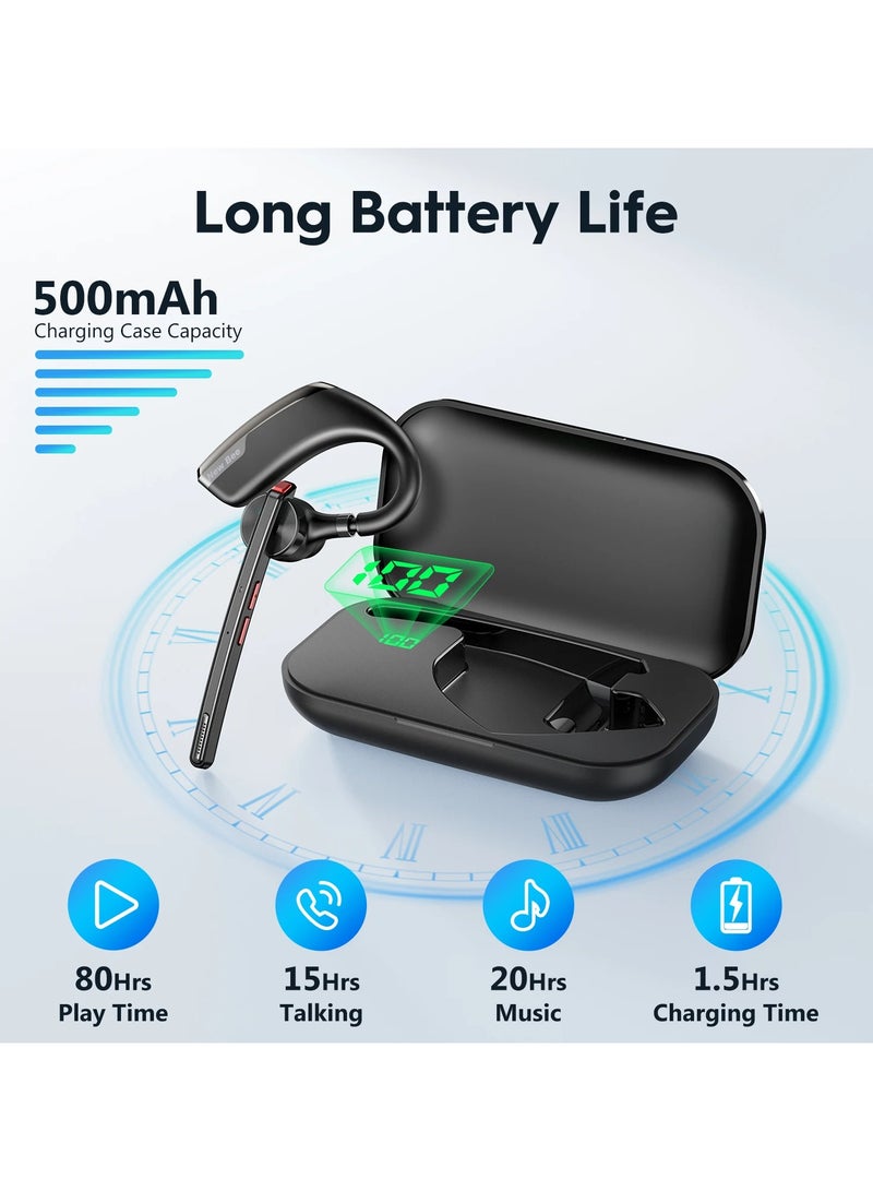 AROAQ Call Noise Reduction Ear-Hanging Wireless Bluetooth Headset Single Ear LED Digital Display - Image 3