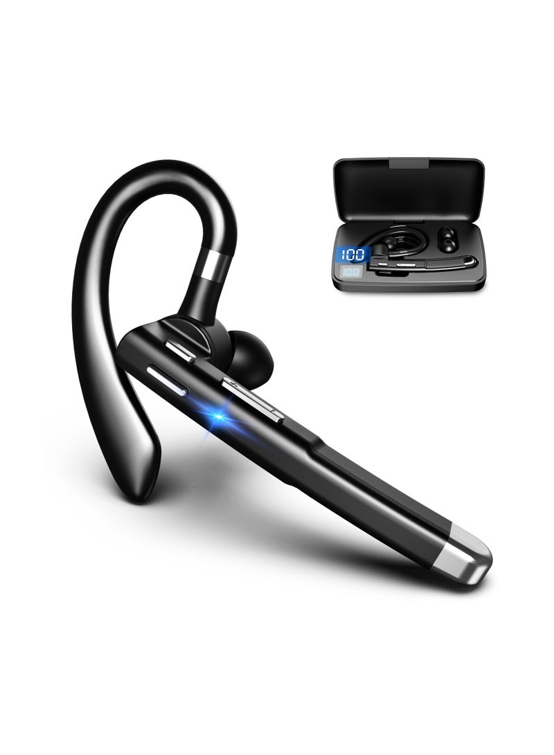 AROAQ Call Noise Reduction Ear-Hanging Wireless Bluetooth Headset Single Ear LED Digital Display - Image 1
