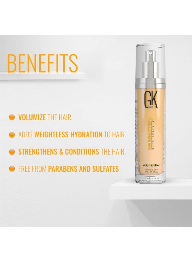 GK Keratin VolumizeHer Hair Spray, Anti-Frizz Hair Straightener, Heat Protectant Spray For Volume, Texture & Hold Paraben-Free, 100ml - Image 2
