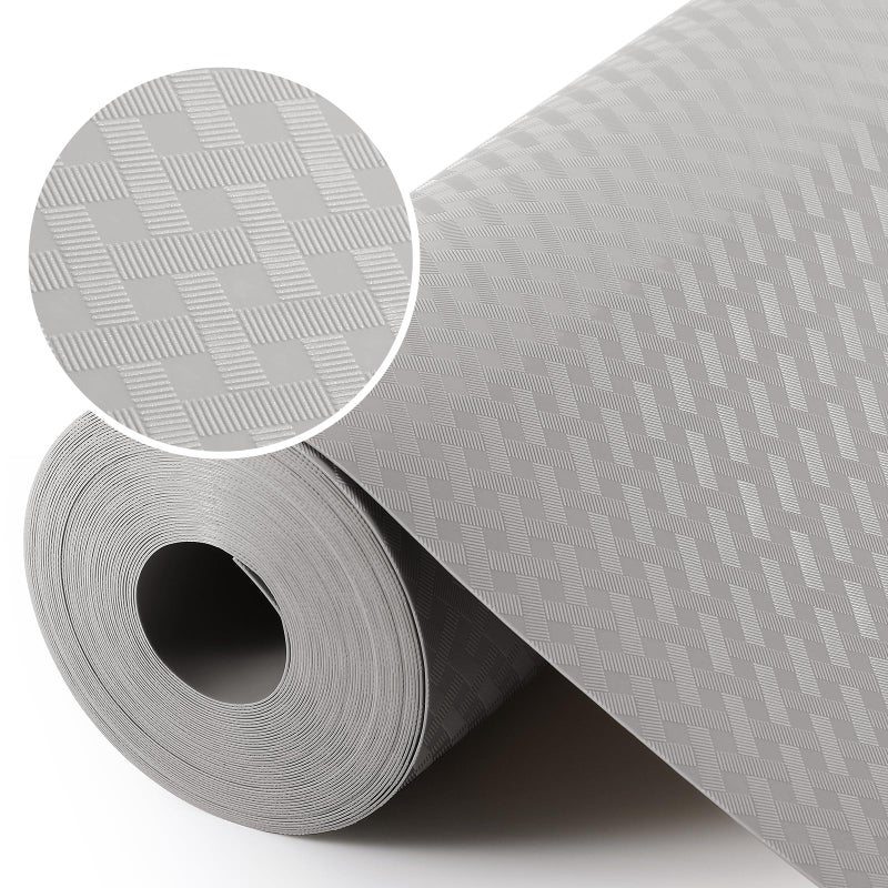 StaHom Light Gray Shelf Liners for Kitchen Cabinets Refrigerator Liners Waterproof & Oil-Proof Kitchen Cupboard Liner Drawer Mats EVA Material Non Adhesive Fridge Liner for Shelves 11.8 x 59 Inches - Image 1