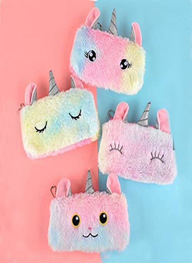Neel® Unicorn Pouches for Girls Kids Toys Pencil Case Coin Purse Handbag Pouch Unicorn Designs Fur Soft Makeup Pouch for Girls Kids Random Collection (Pack of 2) - Image 3