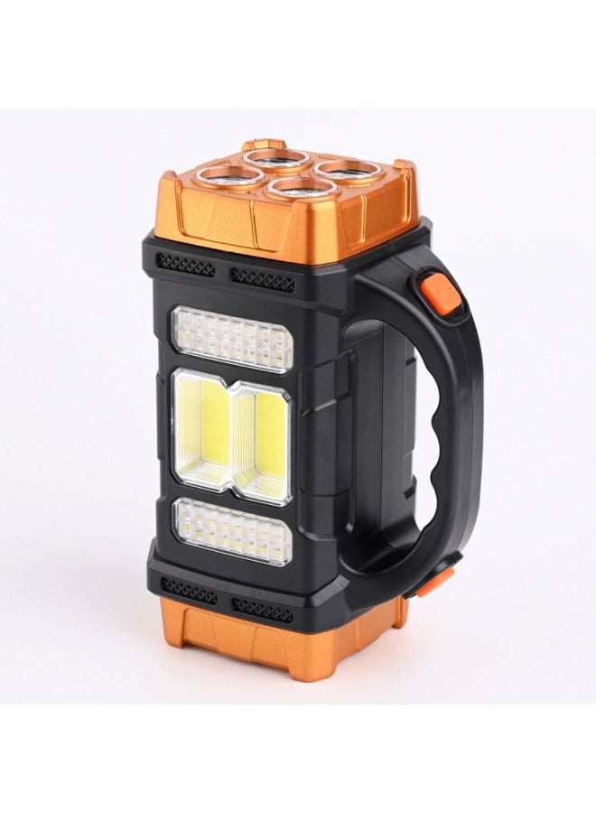 Outdoor LED Flashlight Long Life Emergency Double Light Source Double Head Camping Light Solar Portable Lamp-Product Specifications:2678 Red (small Size)  - Image 4