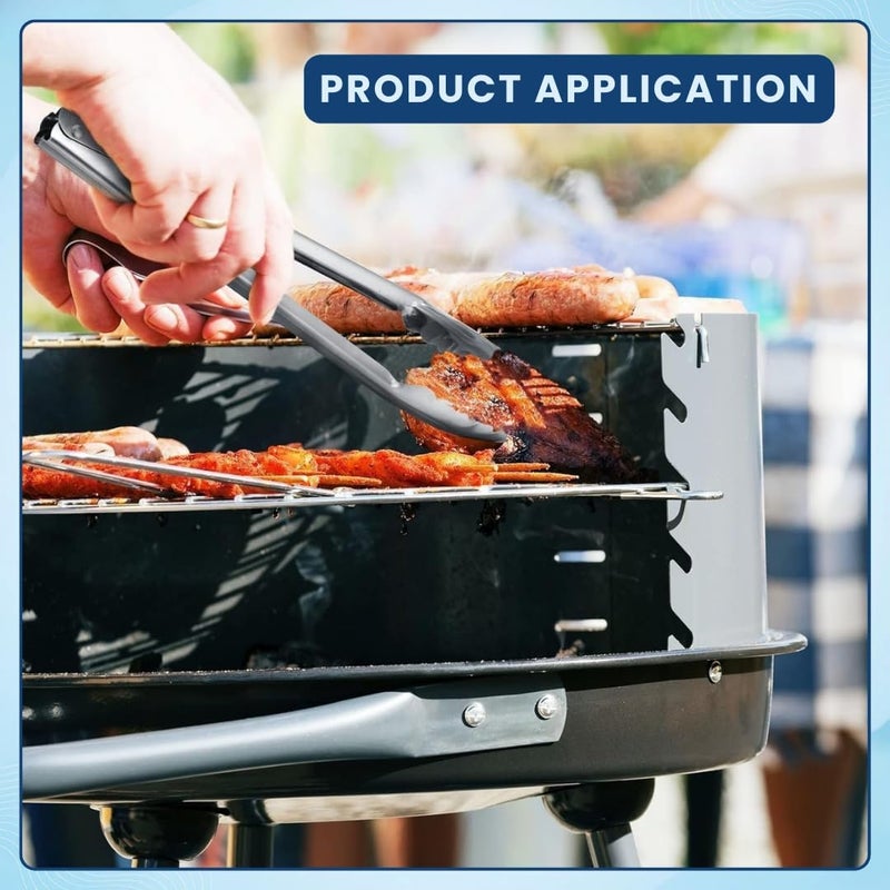 MARKQ Stainless Steel Utility Tongs, 16 Inch, Kitchen Cooking and Serving Tongs with Non-Slip Grip and Sliding Lock, Heat Resistant, Pack of 2 - Image 4