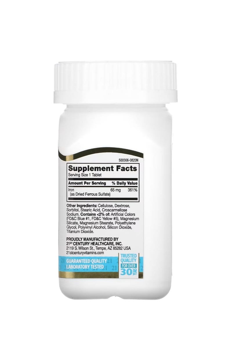 21st Century Iron 65 mg 120 Tablets - Image 2