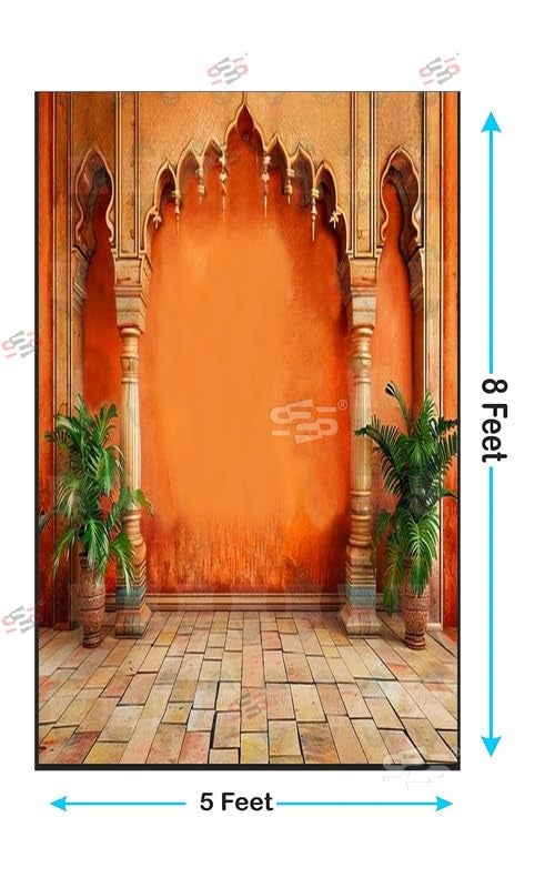S2S Stylish Arch Tree Backdrop Cloth for Pooja Decoration Traditional, Background Decoration Cloth | Curtain Cloth for All Festival, Functions & Ceremonies - (5 x 8 Feet) (Arch Tree) - Image 3