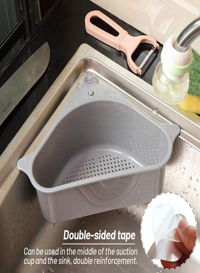 BLAPOXE Kitchen Triangle Sink Corner Storage Rack Suction Cup Holder Organizer for Dish Sponge Soap Cleaning Brush - Image 2