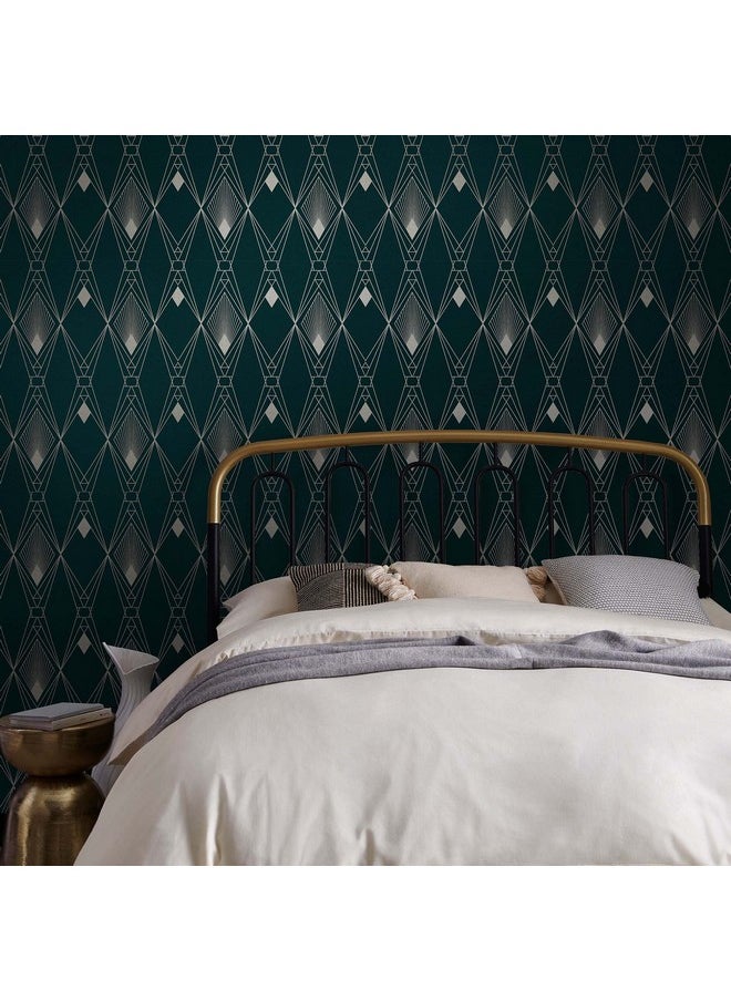 Next Deco Geometric Teal Removable Wallpaper  - Image 2