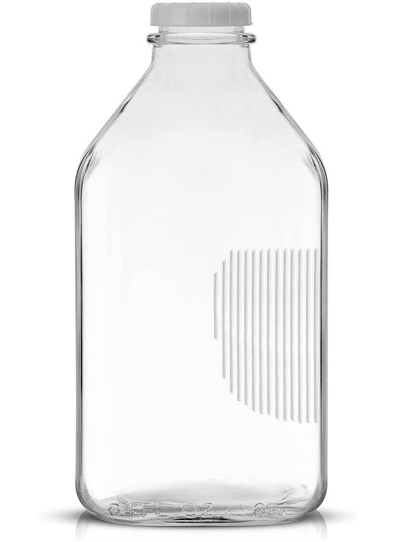 LENND Glass Milk Bottles with Lids and Pourer – 64 Oz, 3 Pack Airtight Heavy Duty Reusable Glass Bottles, Leakproof, BPA-Free, Food Grade, Dishwasher Safe Jug, Pitcher for Milk, Juice, and Water  - Image 5