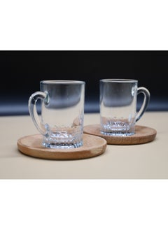 SIGMA Glass Two-Piece Glass Cup and Wooden Saucer Set  - Image 4