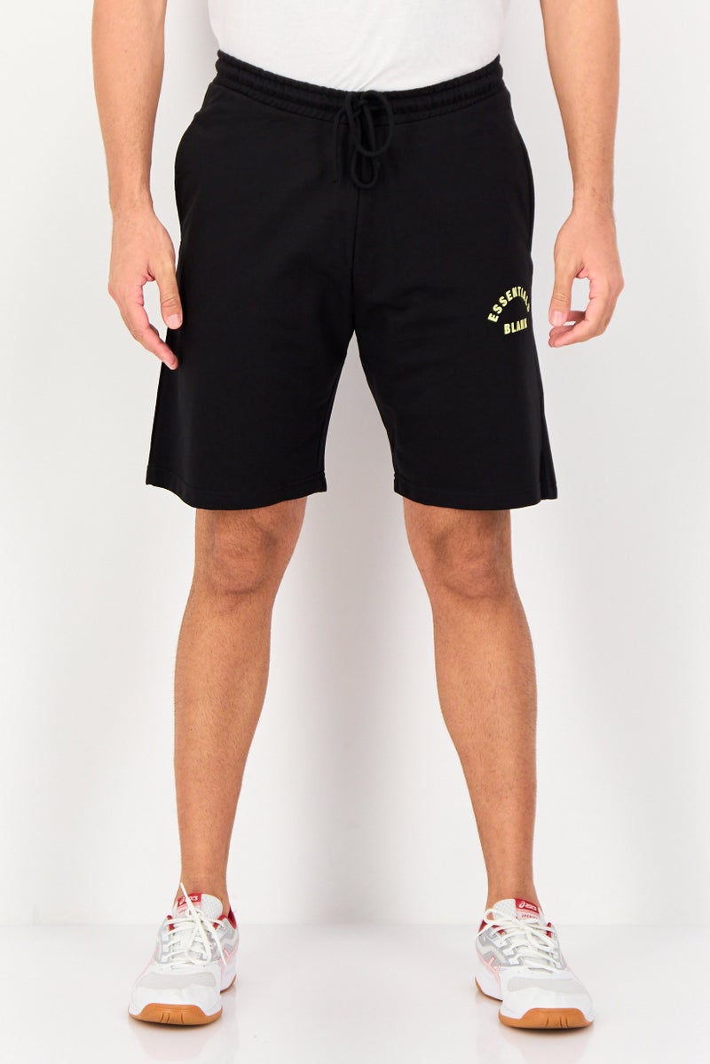 Blank Essentials Men Brand Logo Basic Shorts, Black - Image 1