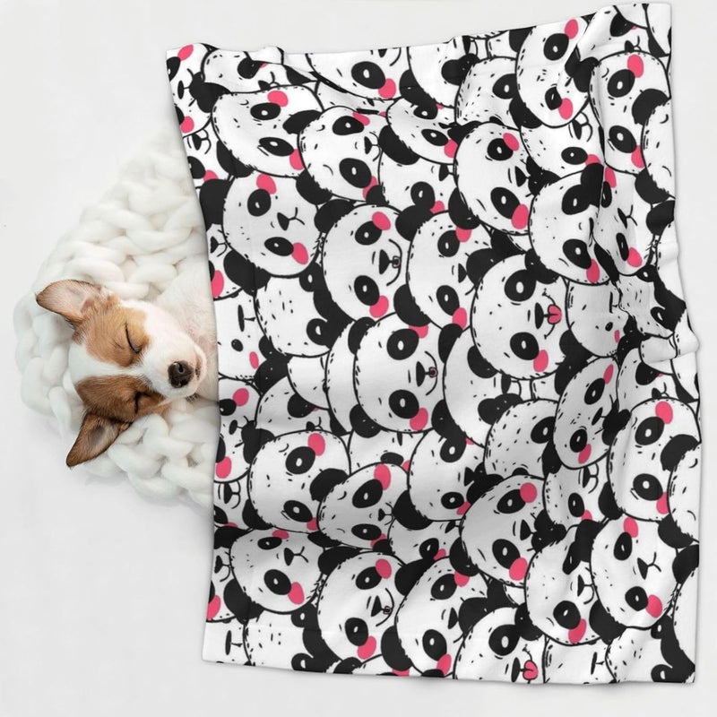 Small Panda 5 Print Dog Blanket Super Soft Pet Blanket (sizename) Velvet Double Sided Blankets Protection Couch for Dog Puppy Cat - Image 2