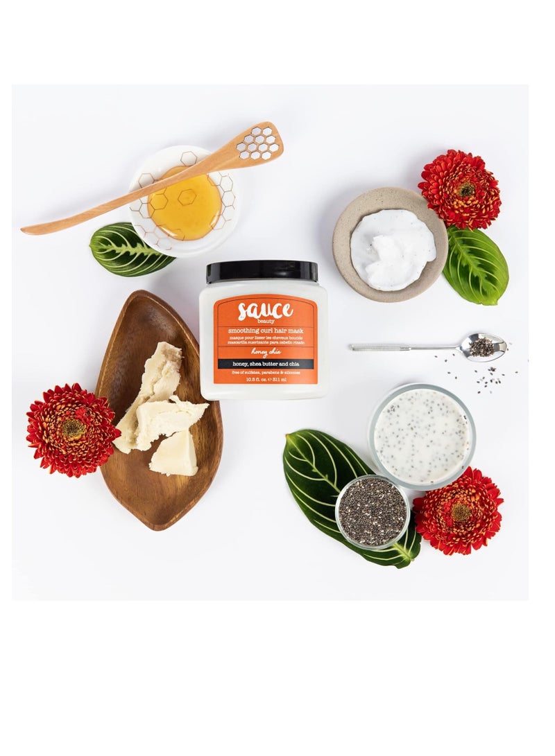 Sauce Beauty SAUCE BEAUTY Honey Chia Smoothing Curl Mask & Sparkling Apple Cider Clarifying Scalp Treatment - Conditioner for Curly Hair - Real-Food Hair Products - 2 Pack - Image 2