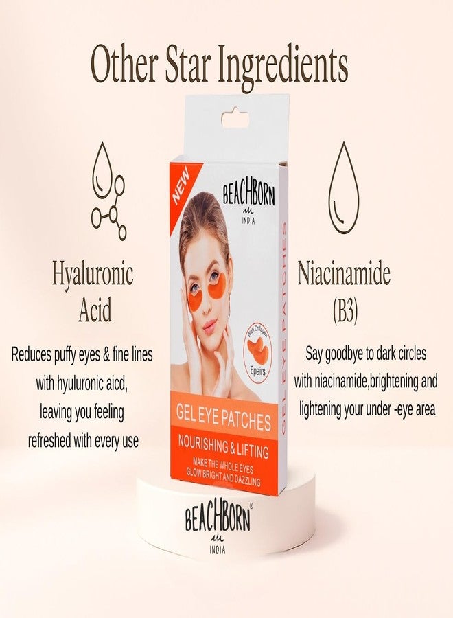 BEACHBORN INDIA Gel Eye Patches 6 Pairs Nourishing & Lifting Hydrating & Refresh for Puffy Eyes, Under Eye Bags & Dark Circles, Natural Collagen Eye Gels Pads, Crystal Anti-Aging Eye Mask - Image 5