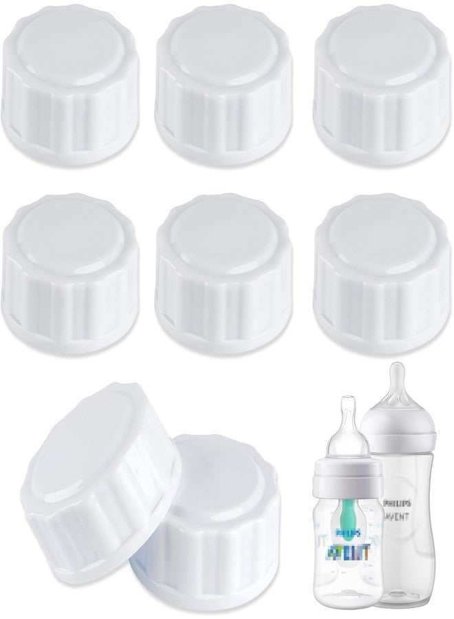 EESC2Y (8-PCs) Travel Bottle Caps Compatible with Avent Bottles, Bottle Lids Replacement White - Image 1