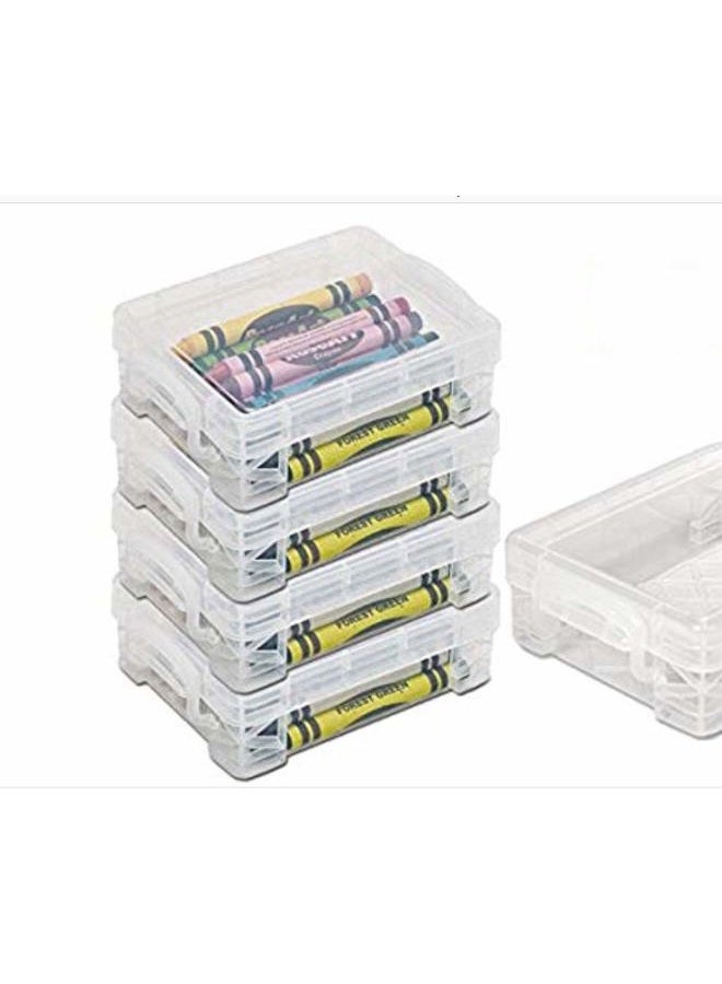 Super Stacker Stackable Crayon Box - Clear (4 Pack) - Image 1