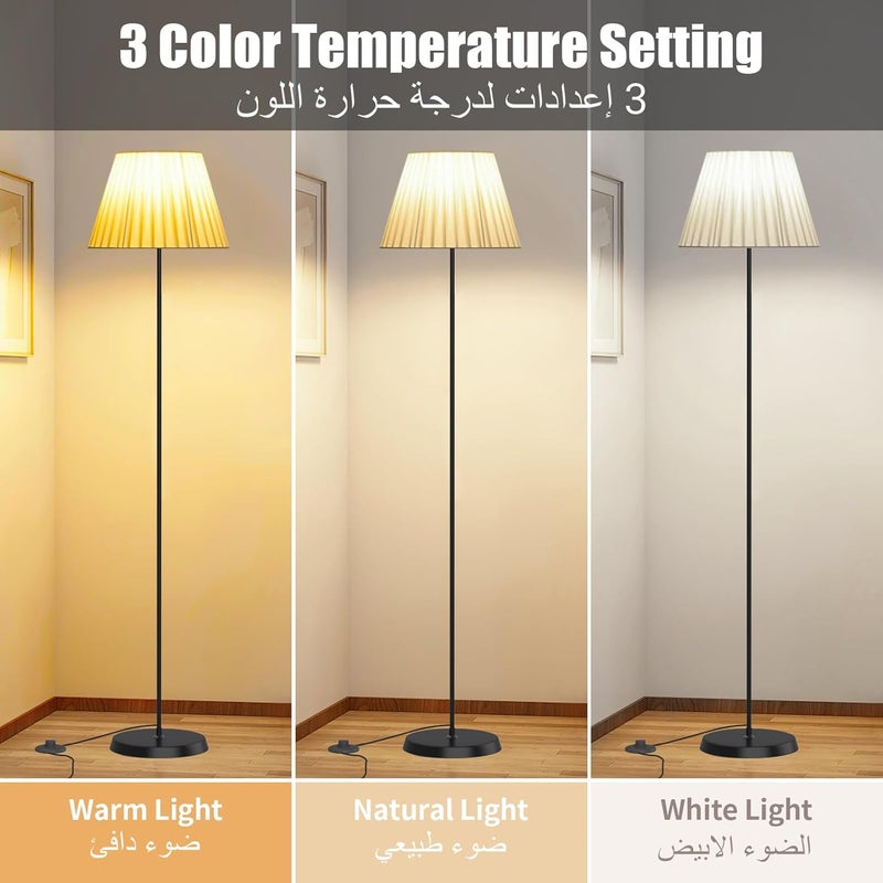 Snooe Floor Lamp, Modern Tall Floor Lamps for Living Room, Floor Standing Lamps Home Decor, Floor Lighting for for Bedroom, Study Room, Office (Black) - Image 2