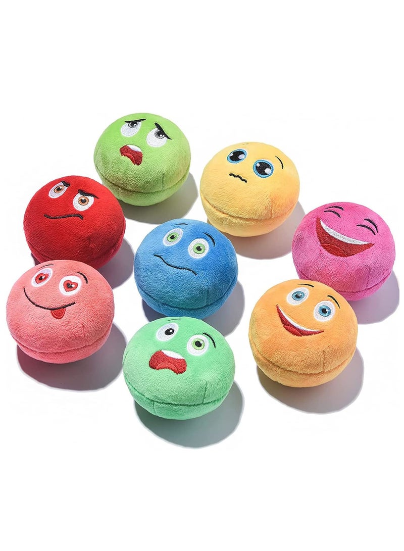 SYOSI Squeaky Dog Toys, Smile Face Soft Stuffed Plush Balls Toy with Squeakers, Dog Chewing Toys for Puppy Small Pet Dogs (8 Pack) - Image 1