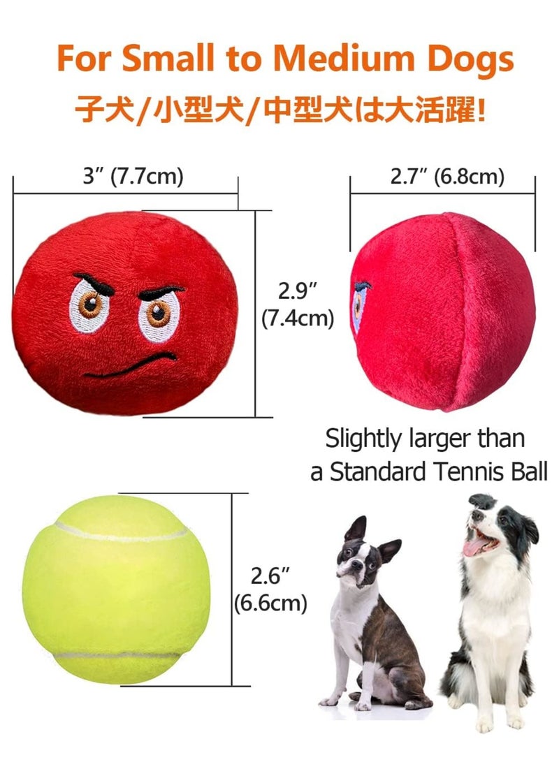SYOSI Squeaky Dog Toys, Smile Face Soft Stuffed Plush Balls Toy with Squeakers, Dog Chewing Toys for Puppy Small Pet Dogs (8 Pack) - Image 4