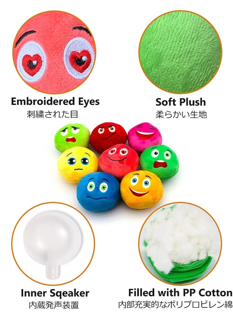 SYOSI Squeaky Dog Toys, Smile Face Soft Stuffed Plush Balls Toy with Squeakers, Dog Chewing Toys for Puppy Small Pet Dogs (8 Pack) - Image 5