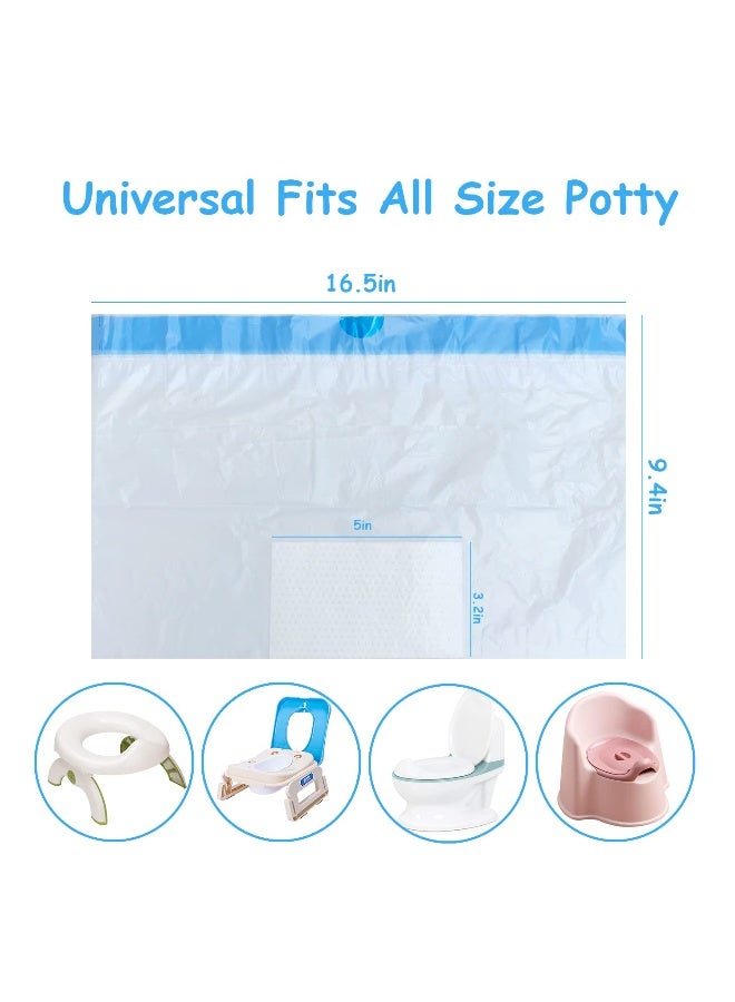 Sundee Disposable Potty Chair Liners with Drawstring for Universal Potty Training Toilet Seat, Toddler Portable Outdoors Travel Toilet Liners with Super Absorbent Pad - 30 Pack - Image 2