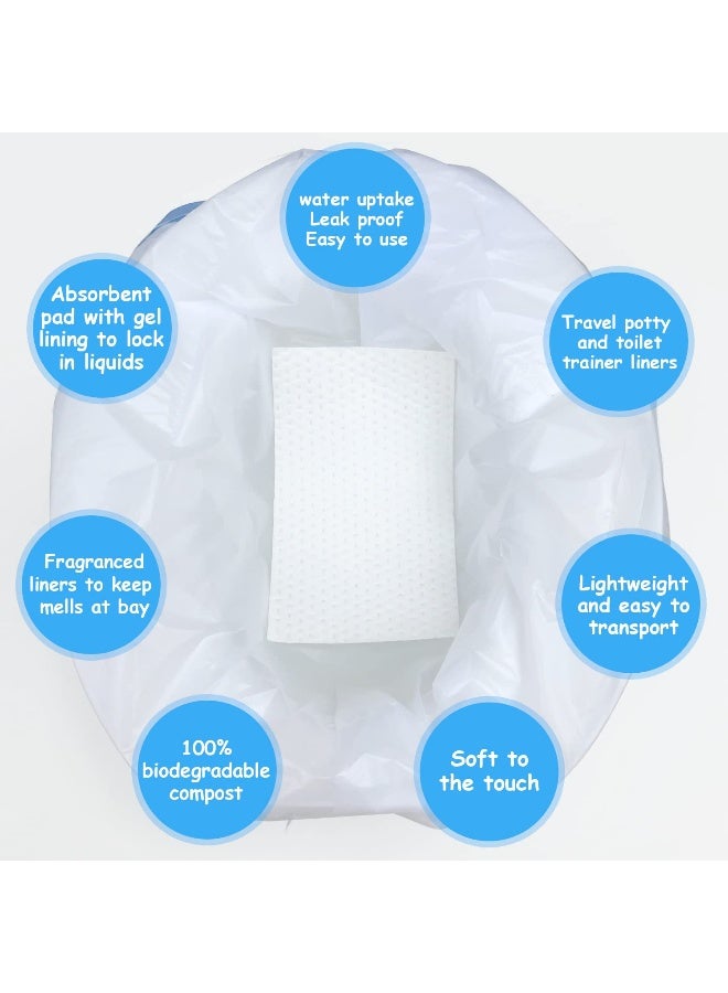 Sundee Disposable Potty Chair Liners with Drawstring for Universal Potty Training Toilet Seat, Toddler Portable Outdoors Travel Toilet Liners with Super Absorbent Pad - 30 Pack - Image 5