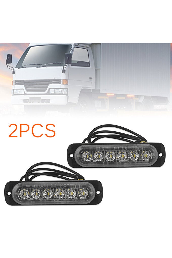 ريحني 2 قطعة، أضواء ضباب 12V-24V، ضوء عمل LED، ضوء كشاف لسيارة الطرق الوعرة، أضواء خارجية بيضاء، 6 مصابيح SMD LED... - Image 3