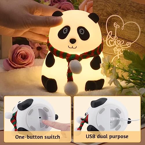 Zilloquil Silicone Cute Panda LED Night Light for Kids,Toddler,Children,Girls,Boys,Adults,Decor,Home Decorations,Gift for Valentine's Day,Birthday,Anniversary Color Changing,Rechargeable,Multi - Image 5