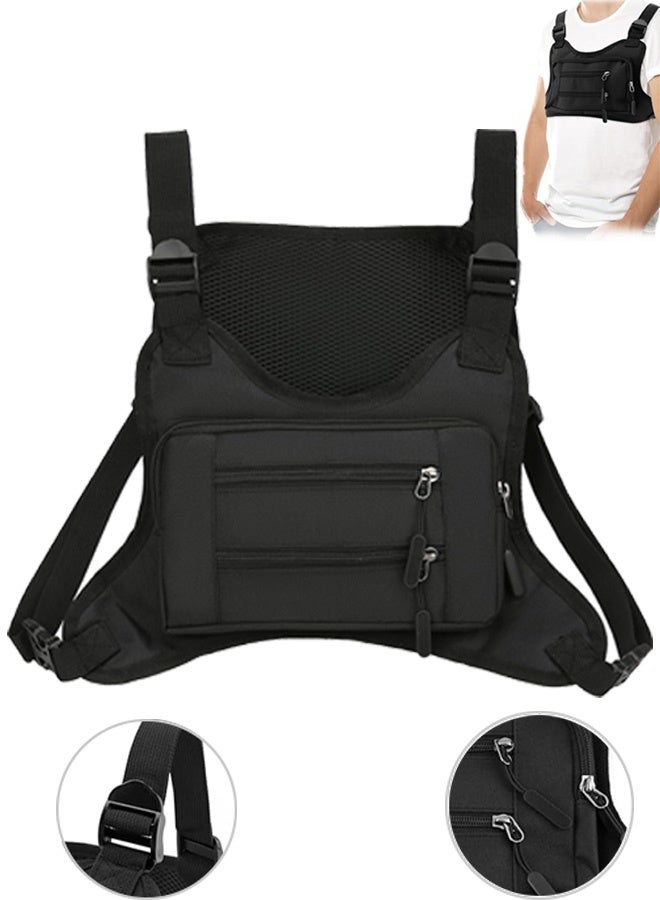 Quantum Chest Bags, Lightweight Front Chest Pack, Outdoor Adjustable Travel Chest Bag With Pocket & Extra Storage for Running - Image 1