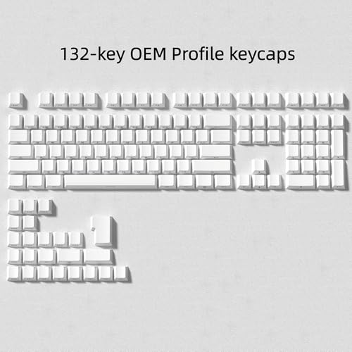 dagaladoo White keycap Set,Shine Through keycaps 60 75 Percent, Japanese Style PBT Key caps,Double Shot Custom keycaps,OEM Profile Keyboard caps for Mechanical Keyboards - Image 2