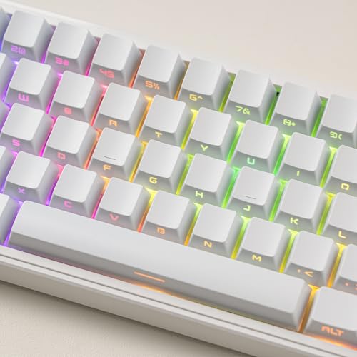 dagaladoo White keycap Set,Shine Through keycaps 60 75 Percent, Japanese Style PBT Key caps,Double Shot Custom keycaps,OEM Profile Keyboard caps for Mechanical Keyboards - Image 3