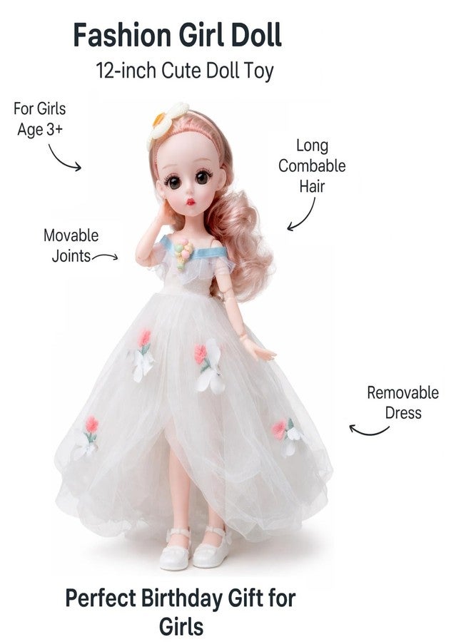 VELOCIOUS 12 Inch Fashion Girl Doll for Kids | Doll with Dress | Long Hair Beauty Doll Toy for Girls | Pretend Play Toy | Birthday Gift for Kids | Baby Doll Set for Girls Age 3+ (Random Clothes) - Image 4