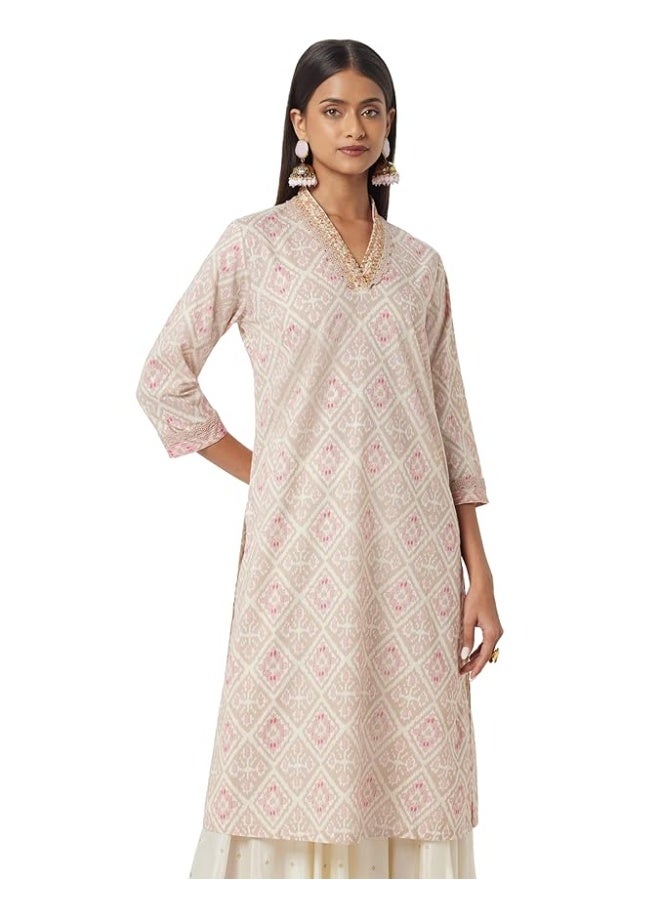 BIBA Women Cotton Regular Fit Kurta XL - Image 4