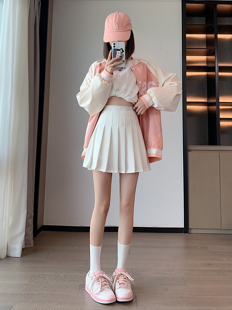 Pleated Skirt Women'S Korean Style College Style Jk High Waist A- Line Skirt Gray Skirt Short Skirt For Small Men - Image 4