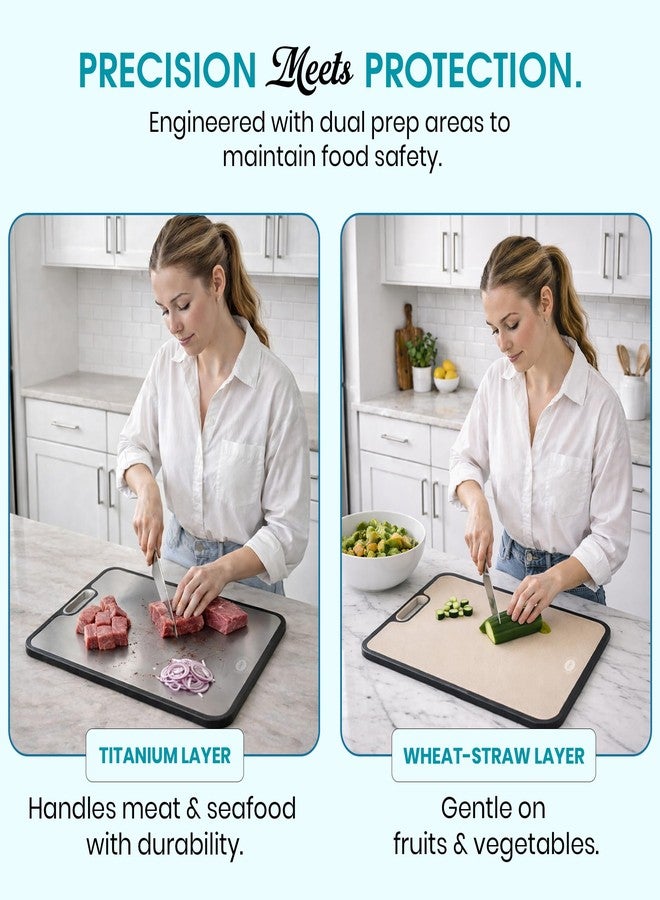 SETTER HOME Titanium Cutting Boards for Kitchen – 100% Pure Titanium Chopping Board, Large Non Slip Metal Double Sided Pure Titanium Cutting Board for Meat, Vegetables & Kitchen Prep - Image 5