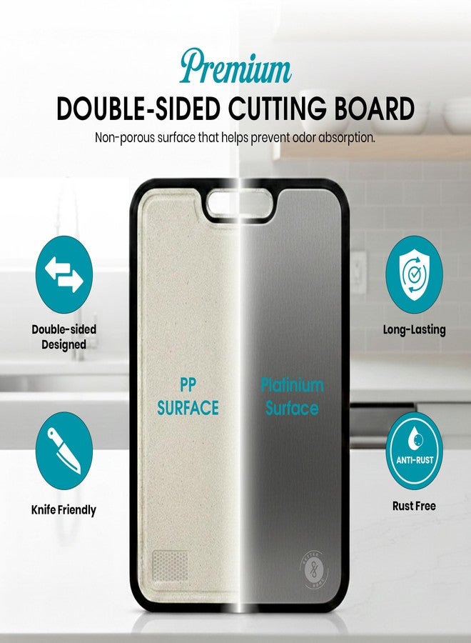 SETTER HOME Titanium Cutting Boards for Kitchen – 100% Pure Titanium Chopping Board, Large Non Slip Metal Double Sided Pure Titanium Cutting Board for Meat, Vegetables & Kitchen Prep - Image 3