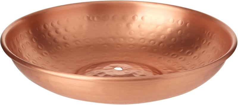 Monarch Rain Chains 17025 Hand Hammered Rain Chain Anchoring Basin Downspout Gutters Decorative Fountain Dish Display for Outdoor Garden, Lawn and Patio Water Feature, 11 inch Diameter, Pure Copper - Image 2