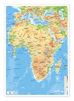 FIS FIS "AFRICA" Wall Map with Glossy Lamination, English Language, Size 70x100cm, Printed in Multicolour - FSMA70X100AFN  - Image 1