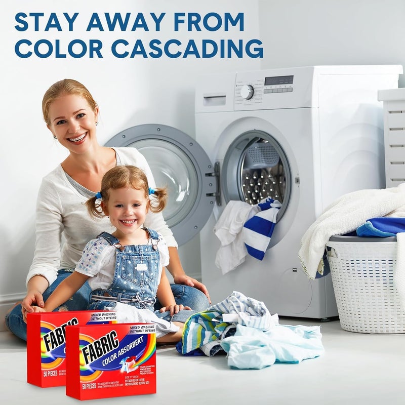 Dryer Sheets, Prevent Color Bleeds Runs Absorber Laundry Anti Dyeing Clothes, Clothing Absorbing Paper Mite Removal Trapping Sheets for Home Apartment Use(4 Box/200Pcs) - Image 2