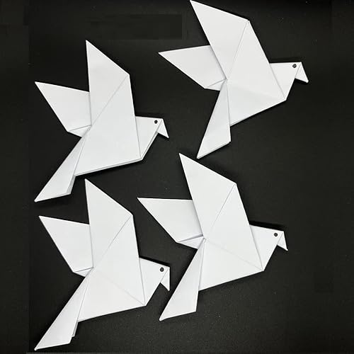 Lotus Mann 100PCS White Origami Paper Doves For Rustic Wedding Party Decorations Bday Bridal Shower DIY Origami Love Birds for EngagementValentines Day Party Peace Dove Decor - Image 1