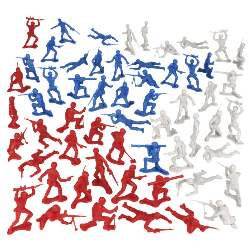 Tim Mee Toy TimMee Plastic Army Men  Red White  Blue 72pc Soldier Figures  Made in USA - Image 3