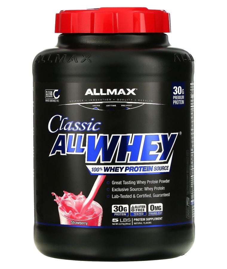 Allmax CLASSIC ALLWHEY® 100% Whey Protein Source Strawberry 5 lbs (2.27 kg)