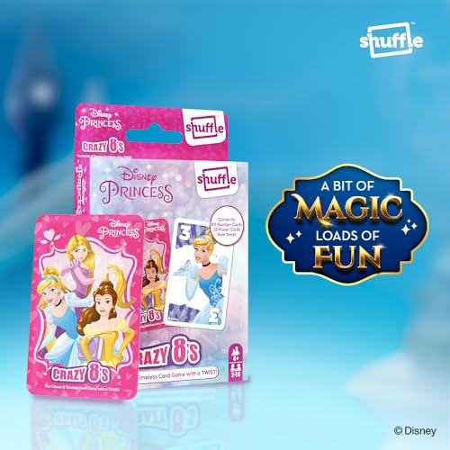 Shuffle Disney Princess Crazy 8's Playing Cards – Return Gift for Kids, Fun Card Game for Birthdays & Parties | Pack of 1 - Image 3