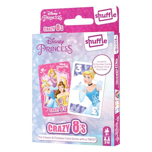 Shuffle Disney Princess Crazy 8's Playing Cards – Return Gift for Kids, Fun Card Game for Birthdays & Parties | Pack of 1 - Image 1
