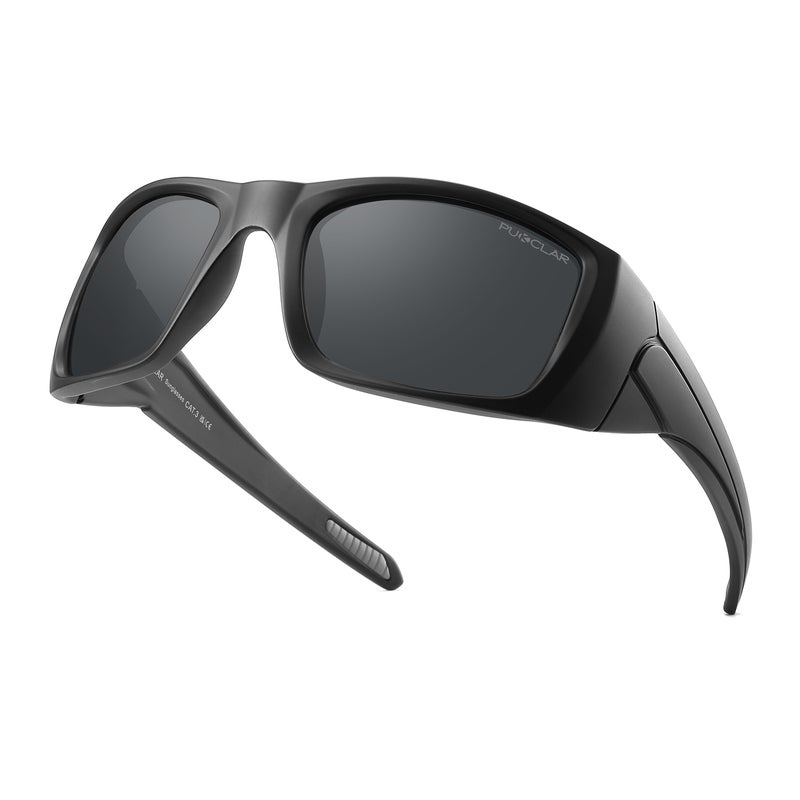 بوكيلار PUKCLAR Professional Men's Fishing Sunglasses - TR90 Ultra-Light Polarized العدسة، حماية UV400، معابد مطاطية مضادة للانزلاق، وضوح HD للصيادين والرياضات في الهواء الطلق - Image 1