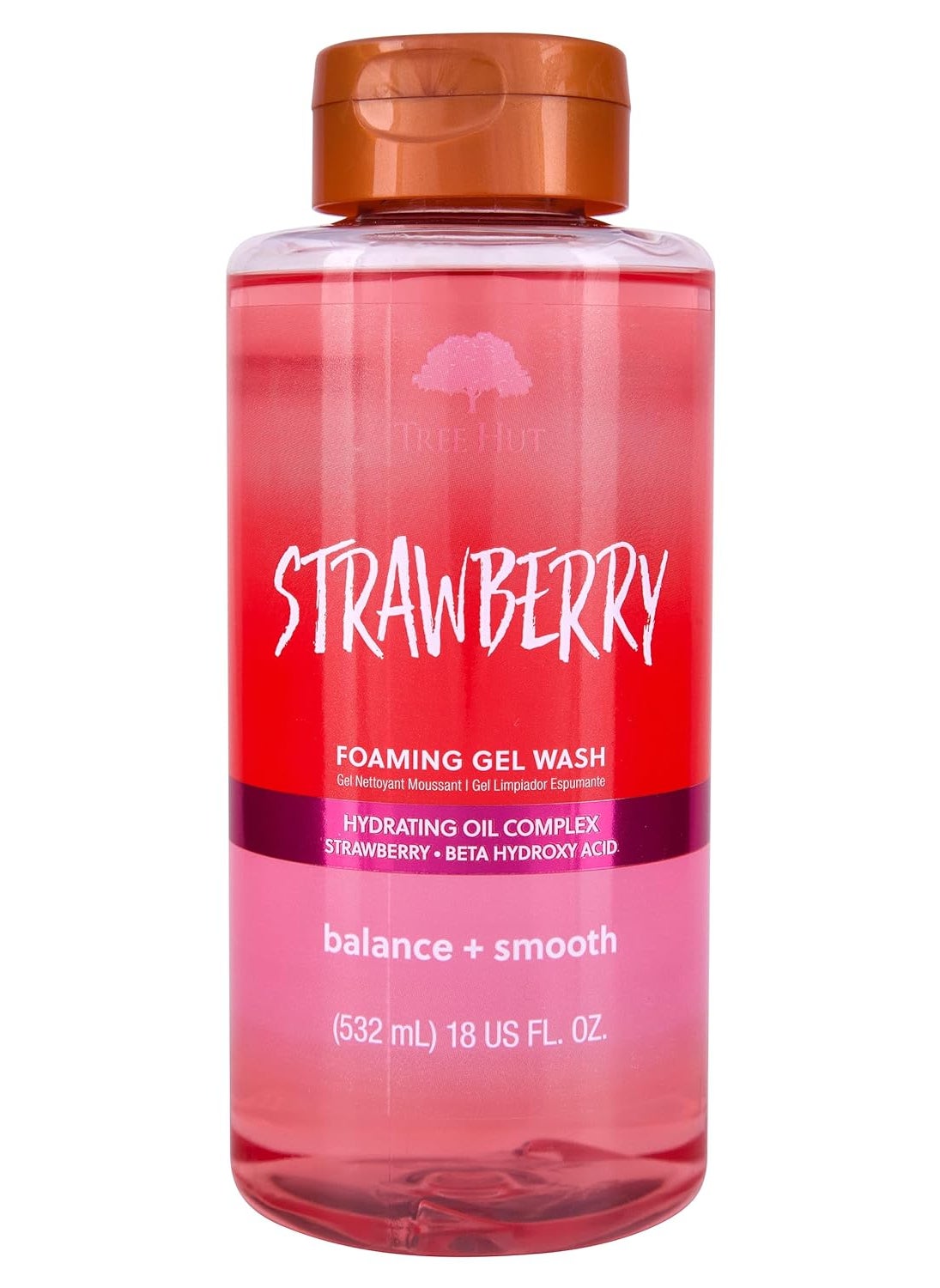 Tree Hut Tree Hut Strawberry Foaming Gel Wash  Cleanse  Soothe Skin Without Stripping Moisture  Made with our Hydrating Oil Complex  18 fl oz 